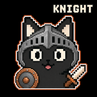 騎士の黒猫バッジ