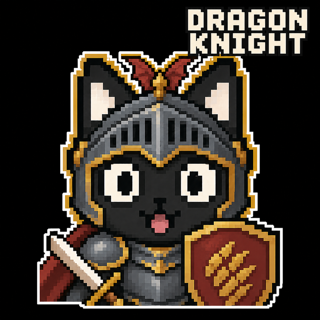 竜騎士の黒猫バッジ